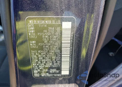 2015 Nissan Juke Sv from USA, damaged, VIN JN8AF5MR5FT503317